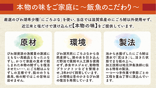 近江本にごろ　ふなずし　【160ｇ×1尾（スライス）】【AD02W】