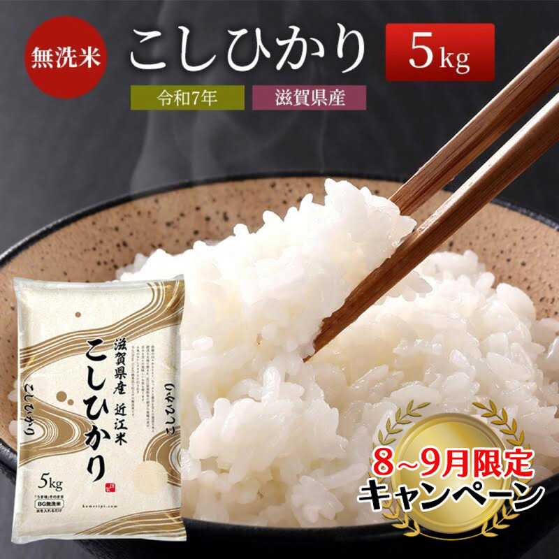 滋賀県豊郷町のふるさと納税 【9月末までの限定価格】【令和7年産新米】【先行受付開始】滋賀県産こしひかり BG無洗米 5kg 無洗米 お米 コメ おこめ 白米 コシヒカリ 2025年10月より順次出荷開始 cp2509