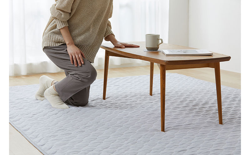 はがして洗える Hagashラグ セット 杢キルト 1cm HAGSM10-1818 グレー ラグ 約2畳 洗える 洗濯機 おしゃれ カーペット 滑り止め ラグマット ズレにくい オールシーズン アイリスオーヤマ ハガッシュ Hagash カバーラグ アンダーラグ セット