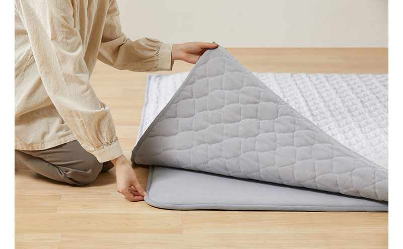 はがして洗える Hagashラグ セット 杢キルト 2.5cm HAGSM25-1318 グレー ラグ 約1.5畳洗える 洗濯機 おしゃれ 厚手 カーペット 滑り止め ラグマット ズレにくい オールシーズン アイリスオーヤマ ハガッシュ Hagash カバーラグ アンダーラグ