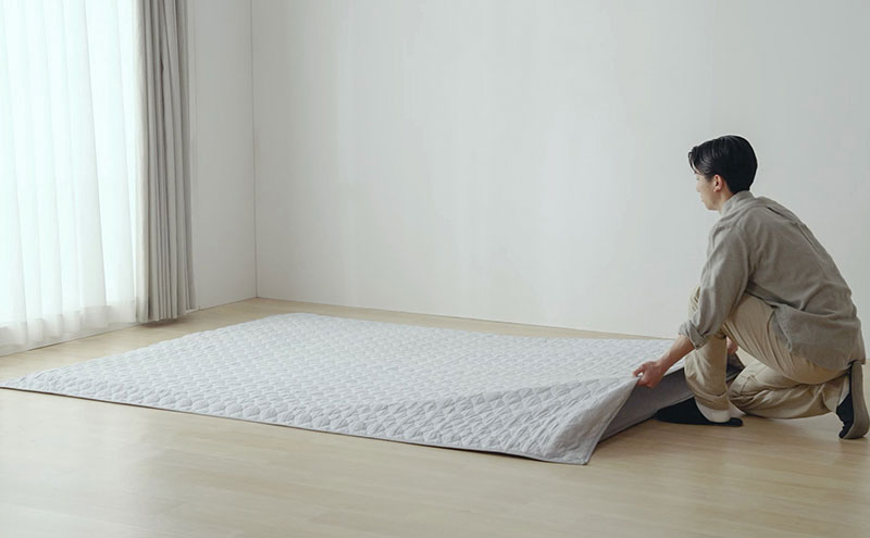 はがして洗える Hagashラグ セット 杢キルト 2.5cm HAGSM25-1824 グレー ラグ 約3畳洗える 洗濯機 おしゃれ 厚手 カーペット 滑り止め ラグマット ズレにくい オールシーズン アイリスオーヤマ ハガッシュ Hagash カバーラグ アンダーラグ セット