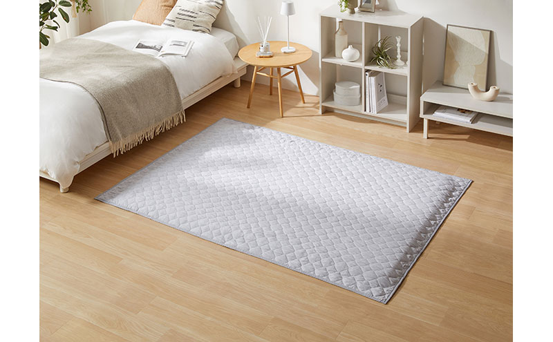 はがして洗える Hagash カバー杢キルト HAGCM-1318 グレー ラグ カバー 約1.5畳 洗える 洗濯機 おしゃれ カーペット ラグマット オールシーズン キルト 一人暮らし リビング アイリスオーヤマ ハガッシュ Hagash カバーラグ