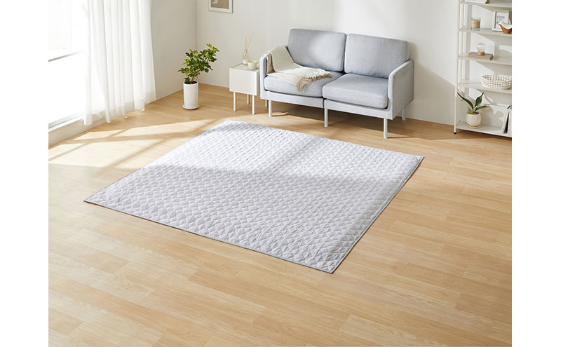 はがして洗える Hagash カバー杢キルト HAGCM-1818 グレー ラグ カバー 約2畳 洗える 洗濯機 おしゃれ カーペット ラグマット オールシーズン キルト 一人暮らし リビング アイリスオーヤマ ハガッシュ Hagash カバーラグ