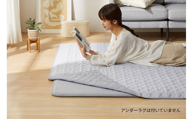 はがして洗える Hagash カバー杢キルト HAGCM-1824 グレー ラグ カバー 約3畳 洗える 洗濯機 おしゃれ カーペット ラグマット オールシーズン キルト 一人暮らし リビング アイリスオーヤマ ハガッシュ Hagash カバーラグ