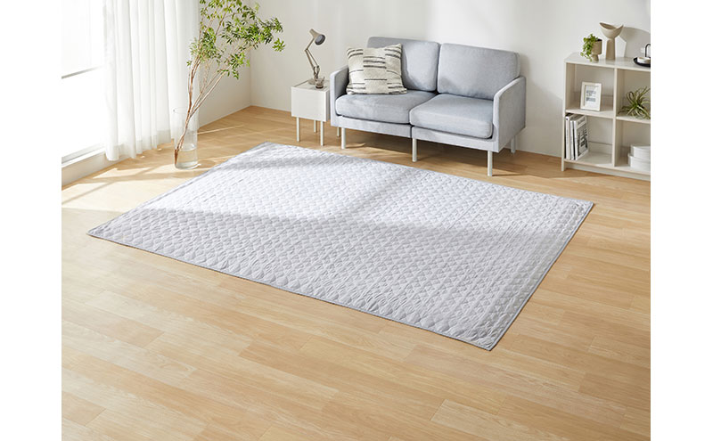 はがして洗える Hagash カバー杢キルト HAGCM-1824 グレー ラグ カバー 約3畳 洗える 洗濯機 おしゃれ カーペット ラグマット オールシーズン キルト 一人暮らし リビング アイリスオーヤマ ハガッシュ Hagash カバーラグ