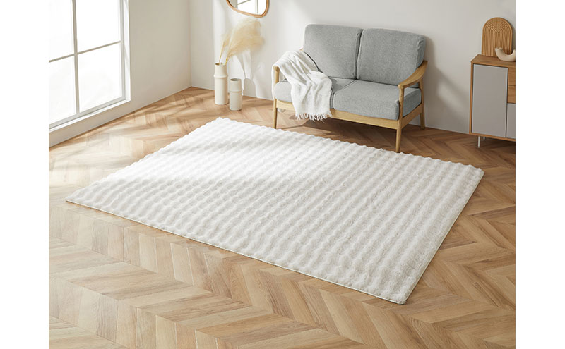 はがして洗える Hagashカバーラビットファー調 HAGCR-1824 ホワイト ラグ カバー 約3畳 洗える 洗濯機 おしゃれ カーペット ラグマット オールシーズン 一人暮らし リビング アイリスオーヤマ ハガッシュ Hagash カバーラグ