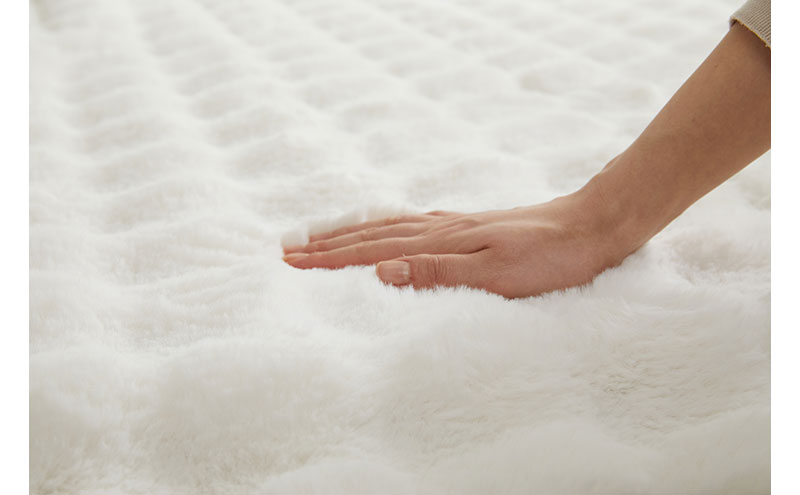 はがして洗える Hagashカバーラビットファー調 HAGCR-1824 ホワイト ラグ カバー 約3畳 洗える 洗濯機 おしゃれ カーペット ラグマット オールシーズン 一人暮らし リビング アイリスオーヤマ ハガッシュ Hagash カバーラグ