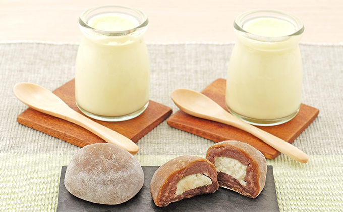 梅月菓子舗【カフェオレ大福＆だちょうプリンセット】 スイーツ デザート お菓子 和菓子 詰合せ 