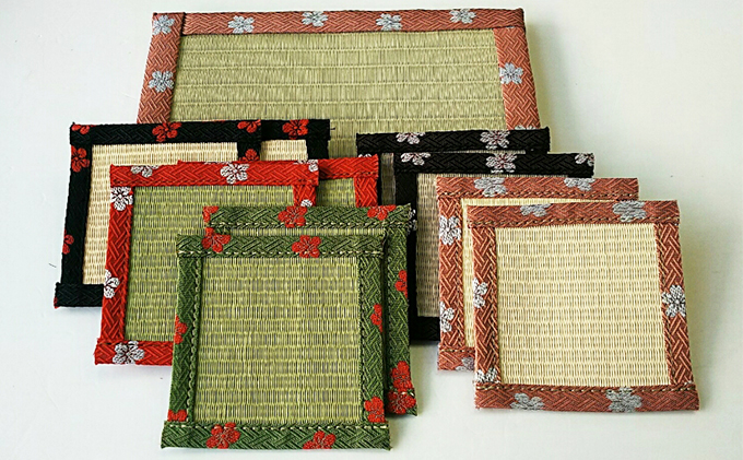 HANA咲く畳コ−スタ−花台ピンクセット 民芸品 工芸品 雑貨 日用品 