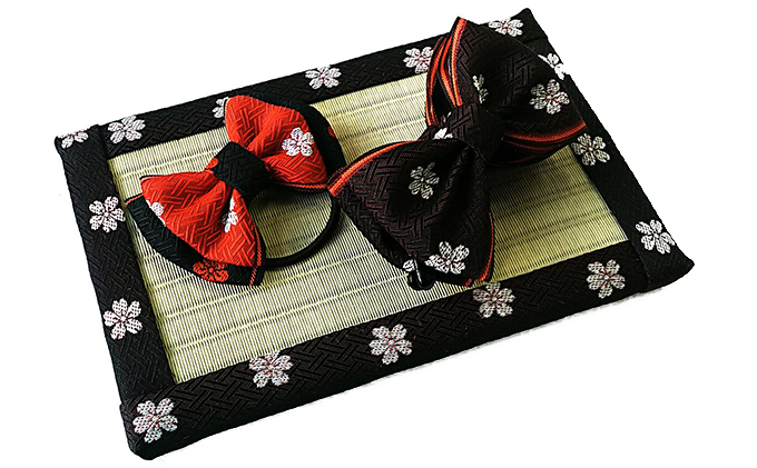 【岐阜県海津市】畳縁アクセサリ?縁結びセット(ブラウン) 民芸品 工芸品 雑貨 日用品