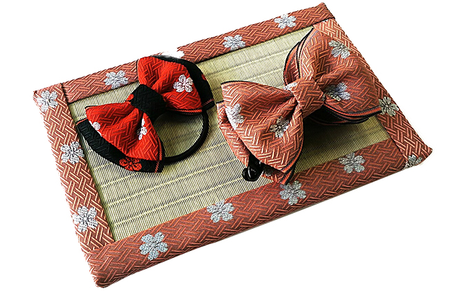 畳縁アクセサリ−縁結びセット（ピンク） 民芸品 工芸品 雑貨 日用品 