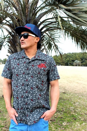 GONZO SURF　オリエンタルボタンシャツ ネイビー 服 男性 メンズ ファッション 