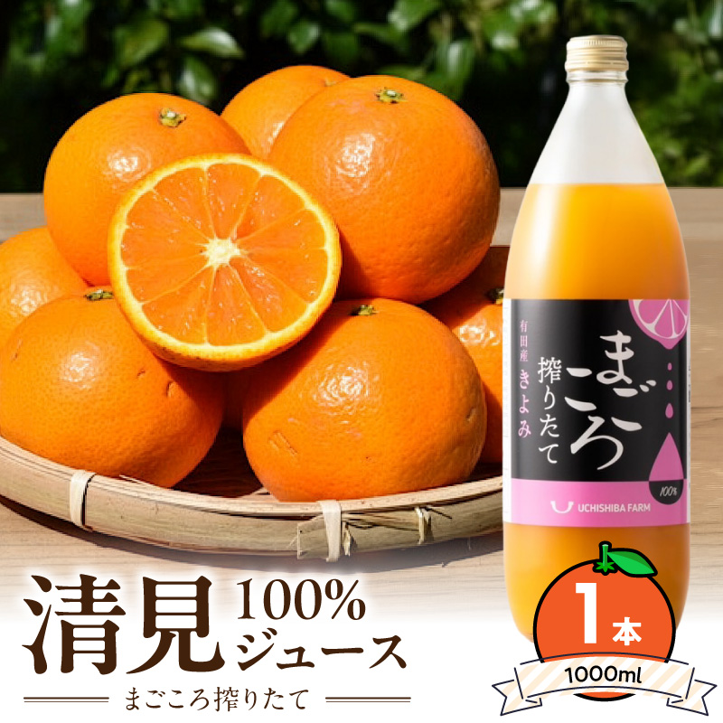 ZE6521_【まごころ搾りたて】清見100%ジュース 1000ml×1本 | 和歌山県
