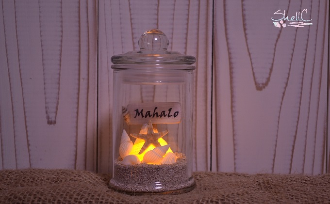 シェルランプ　【Mahalo】 雑貨 日用品 インテリア 灯り 貝殻のランプ 手作り 