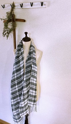 ito to iro 【2】リネン100%　染織りストール ファッション小物 