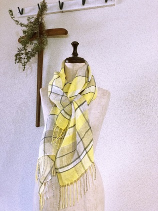 ito to iro 【1】リネン100%　染織りストール ファッション小物 