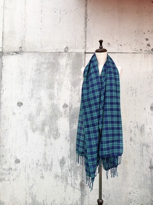 ito to iro 手染め・手織り仕上「ストール」メリノウール100% タータンチェックストール(2) ファッション小物 