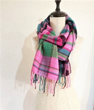 ito to iro 手染め・手織り仕上「ストール」メリノウール100%（P) ファッション小物 