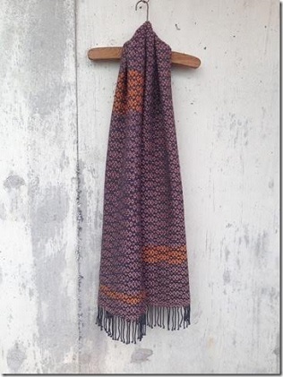 ito to iro 手染め・手織り仕上 メリノウール100％ クラックル織りストール【B】 ファッション小物 