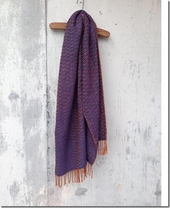 ito to iro 手染め・手織り仕上 メリノウール100％　ストール ライトブラウン・ネイビー ファッション小物 