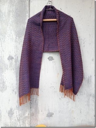 ito to iro 手染め・手織り仕上 メリノウール100％　ストール ライトブラウン・ネイビー ファッション小物 