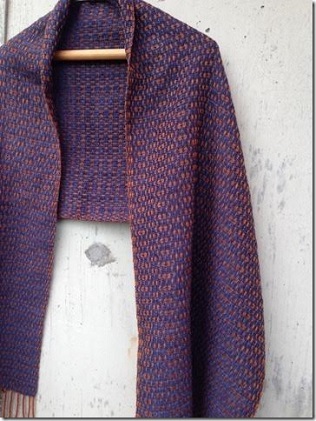 ito to iro 手染め・手織り仕上 メリノウール100％　ストール ライトブラウン・ネイビー ファッション小物 