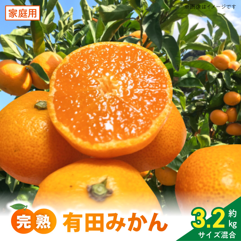 直営限定】【2026年12月配送】ご家庭用 完熟 有田みかん 約3.2kg（3kg+