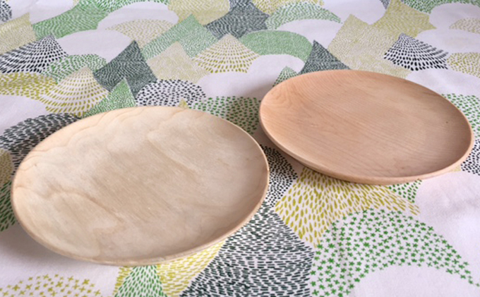 十勝の木のうつわ［天然木製］ 中皿 15cm 2枚セット【 工芸品 食器 北海道 十勝 幕別 】