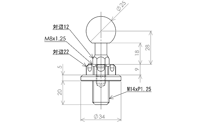 マルチマウントアームセットφ25-φ23　Yamaha（ヤマハ）YZF-R25，SR400（～00）他用 N-M14125-B23 雑貨 日用品 