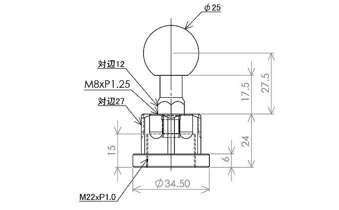 マルチマウントアームセットφ25-φ25　Honda（ホンダ）モンキー，NSR50 Yamaha（ヤマハ）SR400（01～）他用 N-F221-B25 雑貨 日用品 