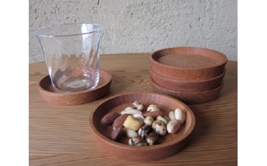 山桜の木で作った手作り豆皿コースター 食器 