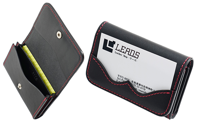 牛革ビジネスカードケース（名刺入れ）ブラック｜北海道 滝川市 名刺 名刺入れ カードケース ビジネス 牛革 革製品