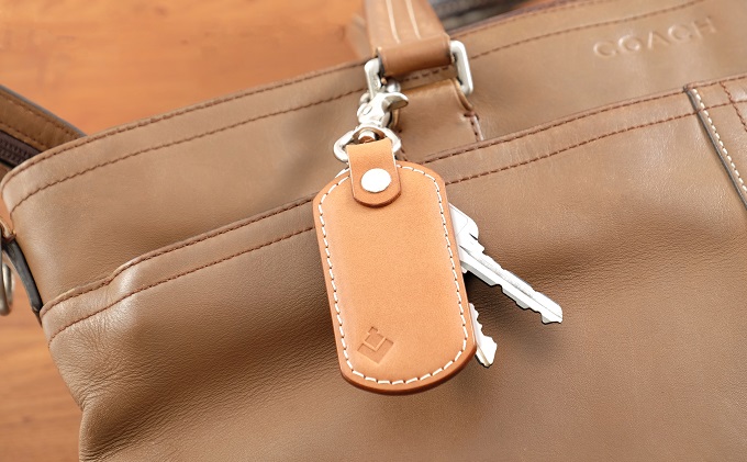 牛革シンプルキーホルダー　ナチュラル