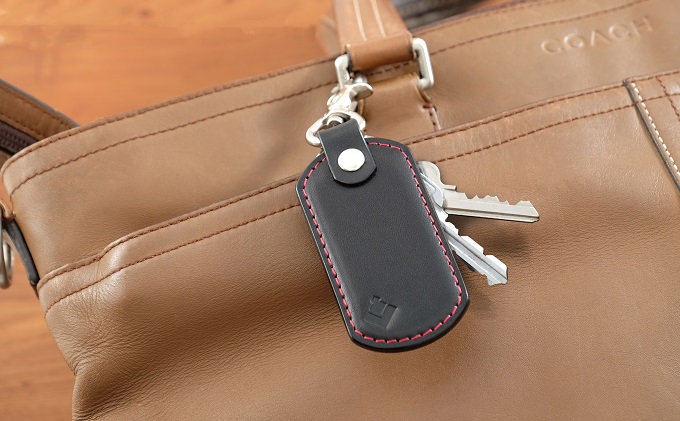 牛革シンプルキーホルダー　ブラック｜北海道 滝川市 牛革 革 革製品 キーホルダー キー 鍵