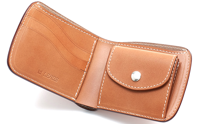 牛革ハーフウォレット（二つ折り財布）ナチュラル