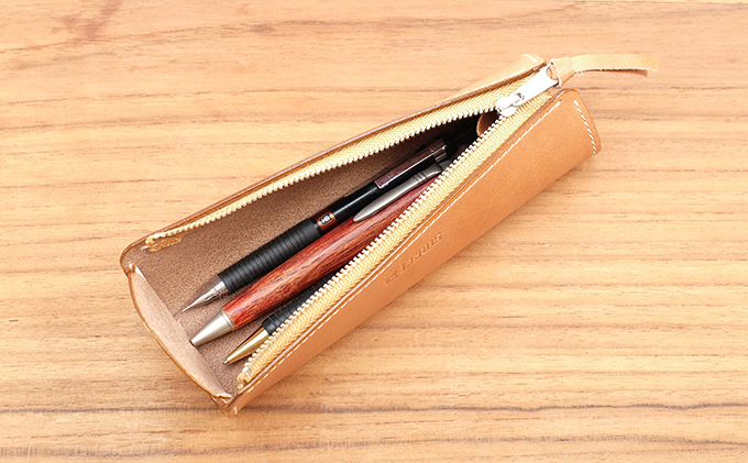 牛革 メガネ・ペンケース ナチュラル｜北海道 滝川市 めがねケース メカネケース ペンケース 革 革製品 牛革 ケース