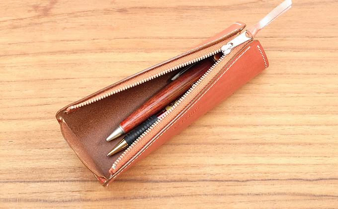 牛革 メガネ・ペンケース　ブラウン