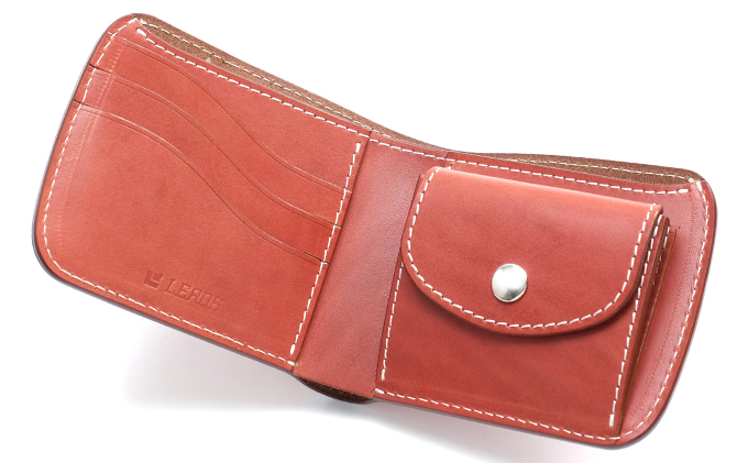 牛革ハーフウォレット（二つ折り財布）ブラウン