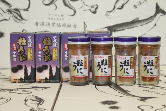 北海道礼文島香深産 一夜漬粒うに（キタムラサキウニ）60g×4本 魚貝類 雲丹 加工食品 