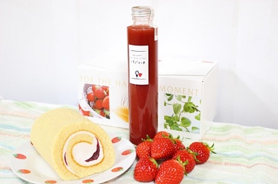 【 小豆島 】豊島産いちごのロールケーキと特製いちごソースセット お菓子 スイーツ 