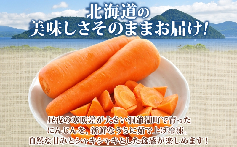 北海道産 冷凍カット野菜 にんじん 100g 12袋 人参 キャロット 野菜 冷凍食品 アレンジ 料理 付け合わせ おかず 惣菜 簡単 便利 一人暮らし 小分け BBQ キャンプ 弁当 送料無料 冷凍 北海道 洞爺湖町