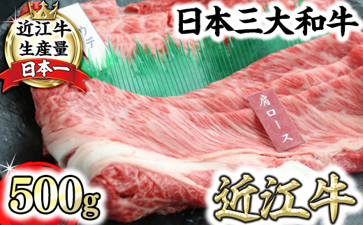 近江牛霜降り・赤身すき焼き用（肩ロース・ウデ）【500g（肩ロース250ｇ、ウデ250ｇ）】　【CO05W】

