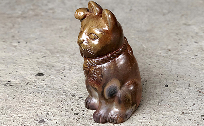 明光窯 招き猫 （ 備前焼 ） 陶器 猫 ネコ ねこ 雑貨 日用品 
