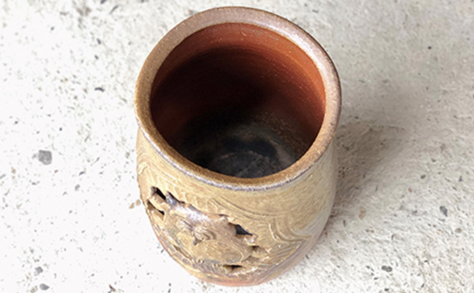 明光窯 フクロウ の 傘立て （ 備前焼 ） 陶器 雑貨 日用品 縁起物 