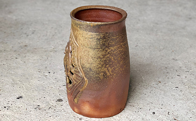 明光窯 フクロウ の 傘立て （ 備前焼 ） 陶器 雑貨 日用品 縁起物 