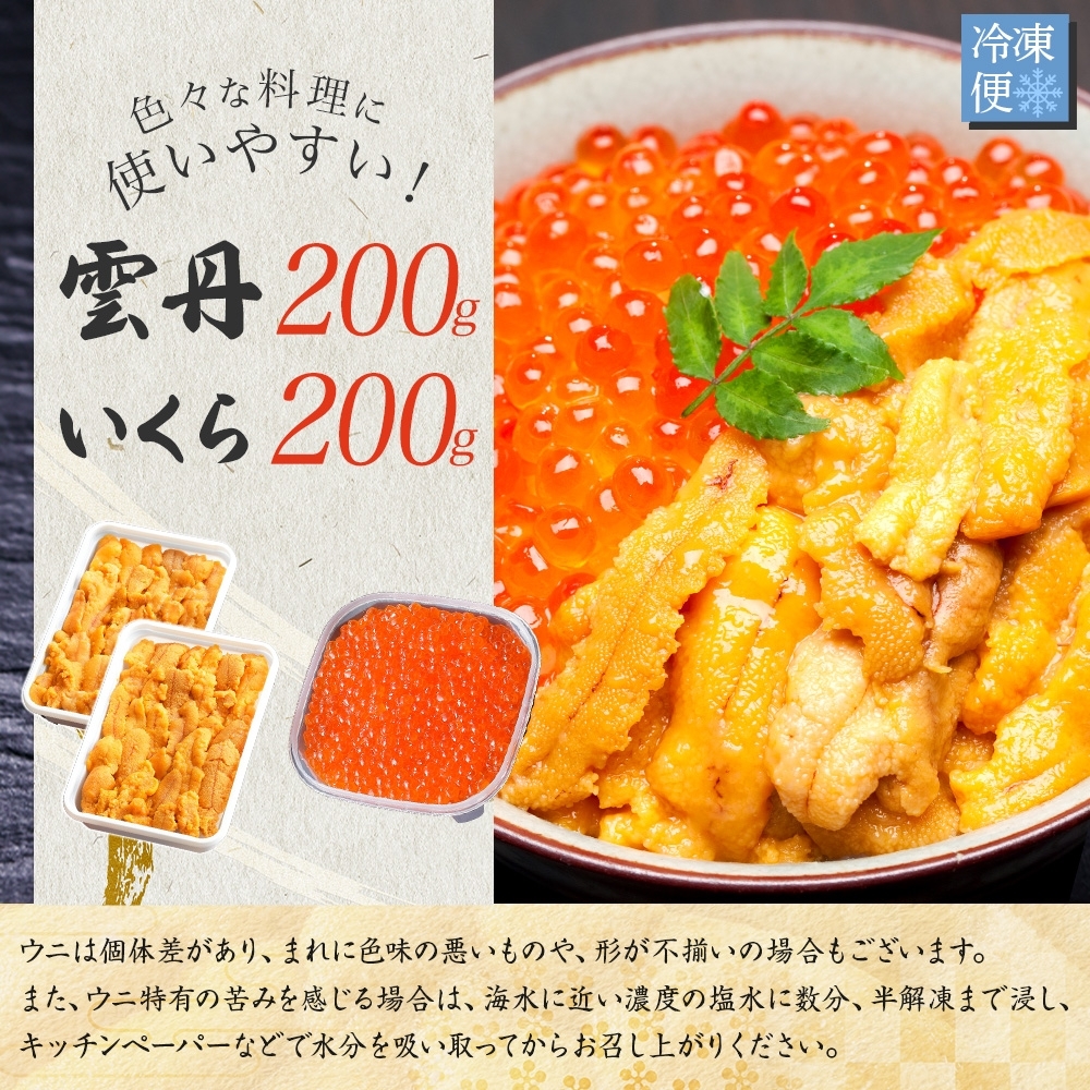 北海道弟子屈町のふるさと納税 【年末配送可能 受付9月まで】3400. ウニ チリ産 冷凍 100g×2個 いくら 200g 二色丼 雲丹うに イクラ 海鮮 期間限定 数量限定 送料無料 北海道 弟子屈町