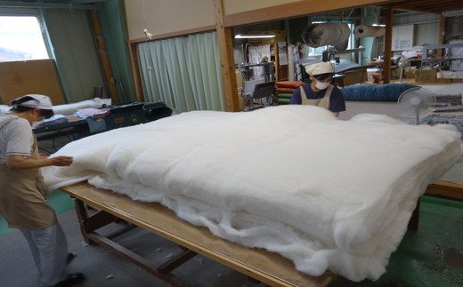 極上純綿　もめん布団　和タイプ・掛敷セット　(ゆらぎ柄・赤色)【CW76W】