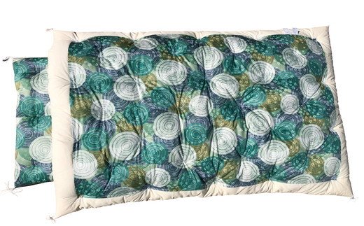 極上純綿　もめん布団　和タイプ・掛敷セット　(ゆらぎ柄・緑色)【CW77W】