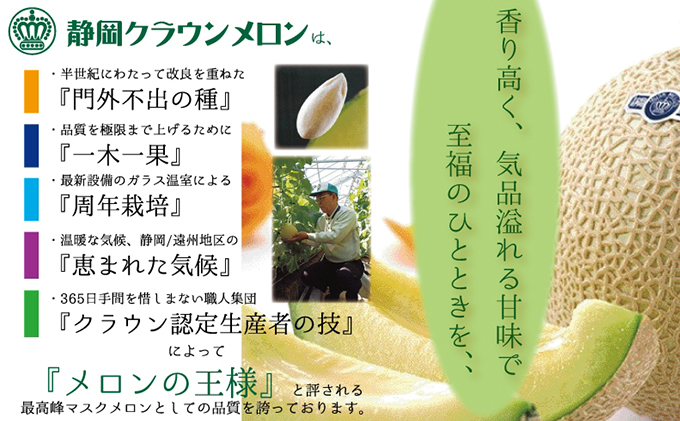 【3ヶ月定期便】クラウンメロン（白等級）特大玉　2玉入 