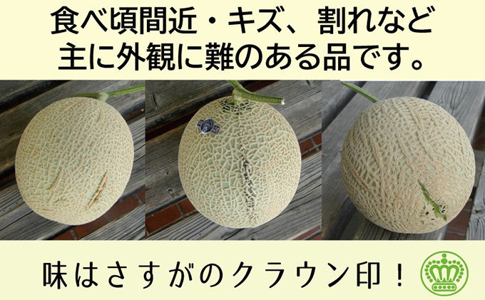 静岡県袋井市のふるさと納税 『クラウンメロン 訳あり メロン 1玉』 静岡 マスクメロン 傷 フルーツ 果物 デザート